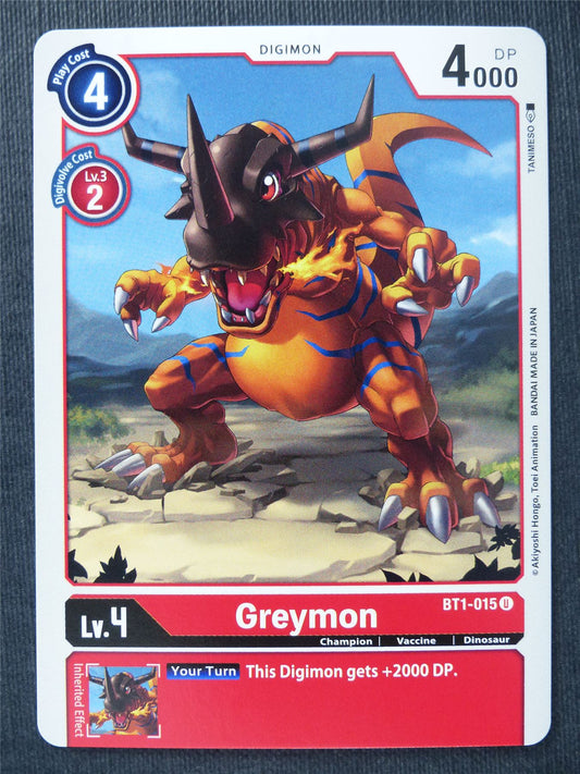 Greymon BT1-015 U - Digimon Cards #RP