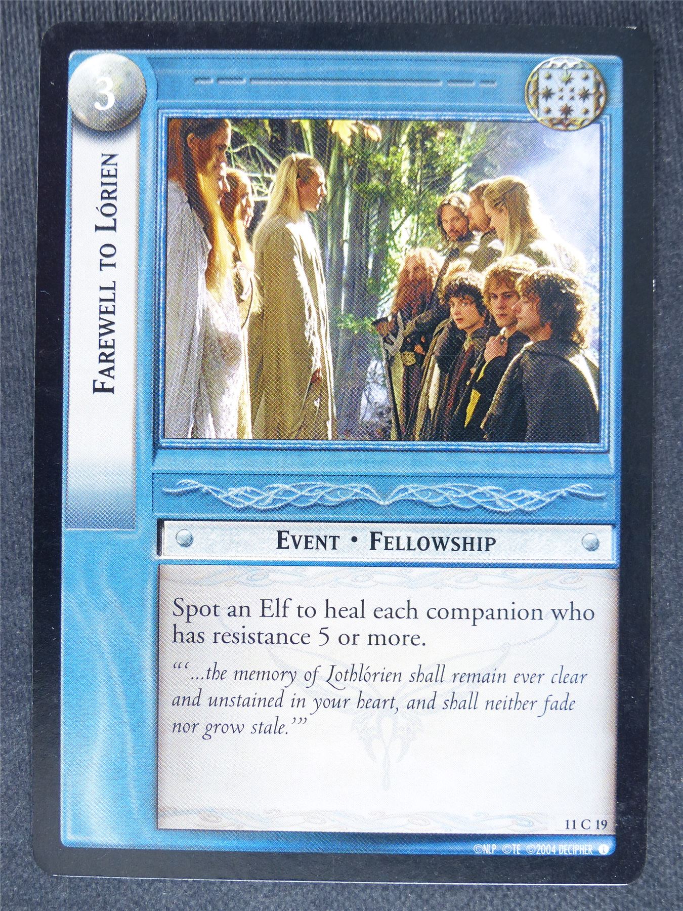 Farewell Lorien 11 C 19 - played - LotR cards #D7