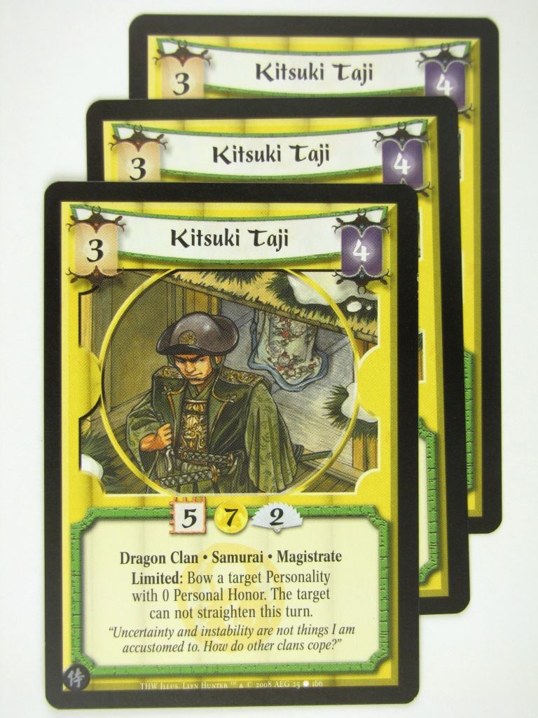 Vintage L5R Cards: KITSUKI TAJI x3 # 16J46