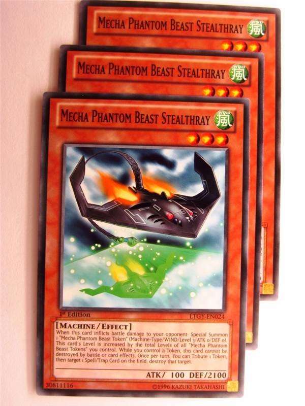 MECHA PHANTOM BEAST STEALTHRAY x3  - LTGY Yugioh Card