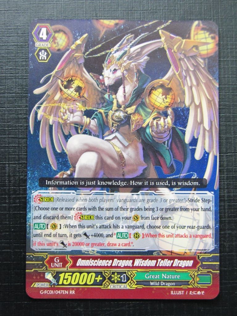 Vanguard Cards: OMNISCIENCE DRAGON, WISDOM TELLER DRAGON G-FC01 RR # 17G6