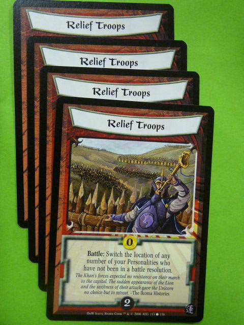 L5R Card Legend of Five Rings: RELIEF TROOPS 113/156 x4