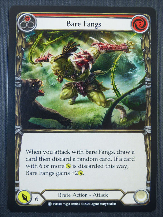 Bare Fangs Red - 1st ed Everfest - Flesh & Blood Card #6DG
