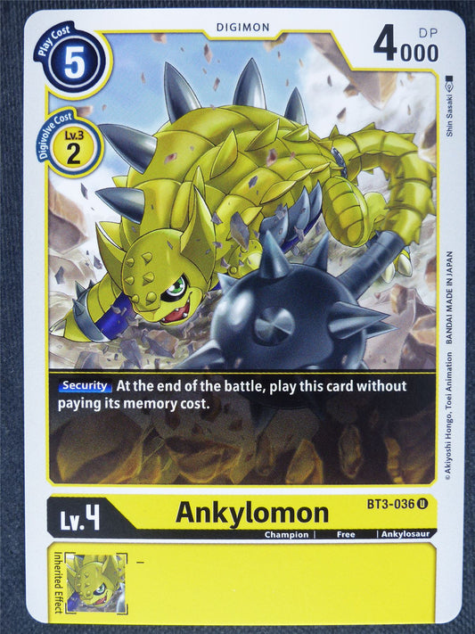 Ankylomon BT3-036 U - Digimon Cards #PM