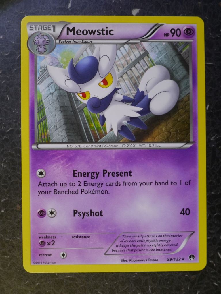 Pokemon Cards: MEOWSTIC 59/122 RARE # 6A1