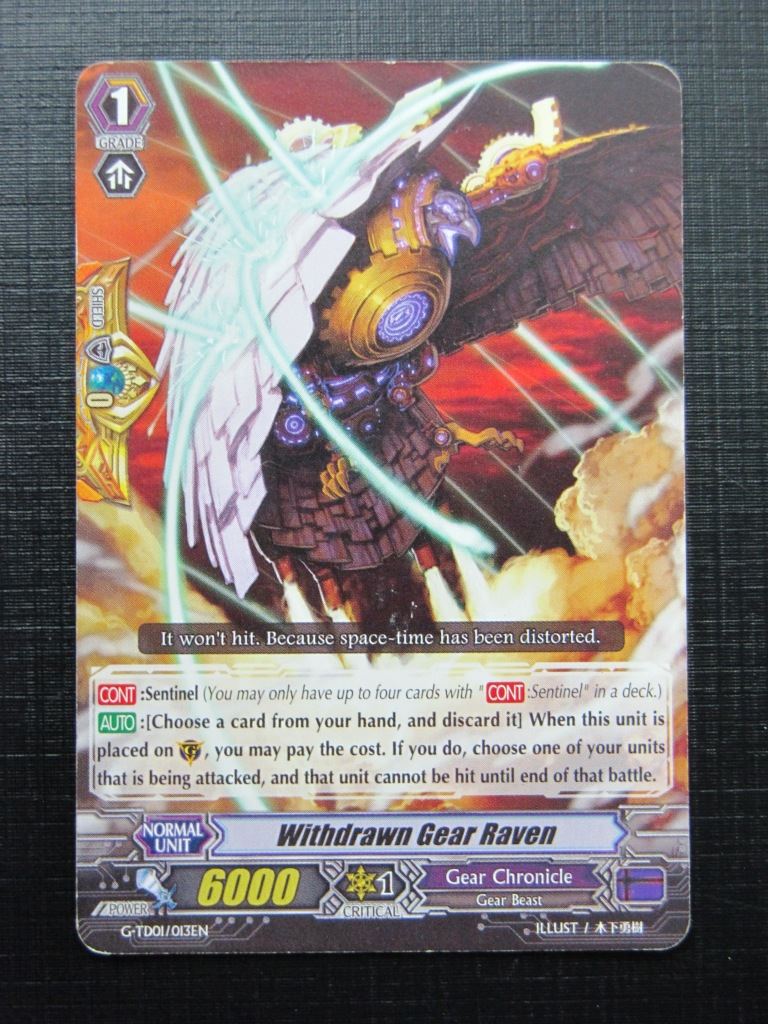 Vanguard Cards: WITHDRAWN GEAR RAVEN G-TD01 played # 18B99