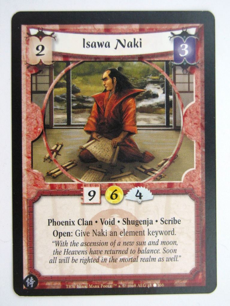 Vintage L5R Cards: ISAWA NAKI # 27G30