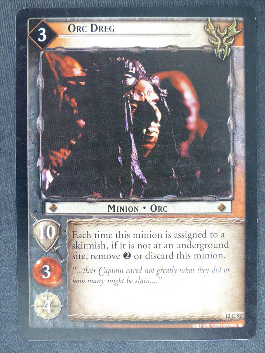 Orc Dreg 12 C 92 - played - LotR Cards #NO