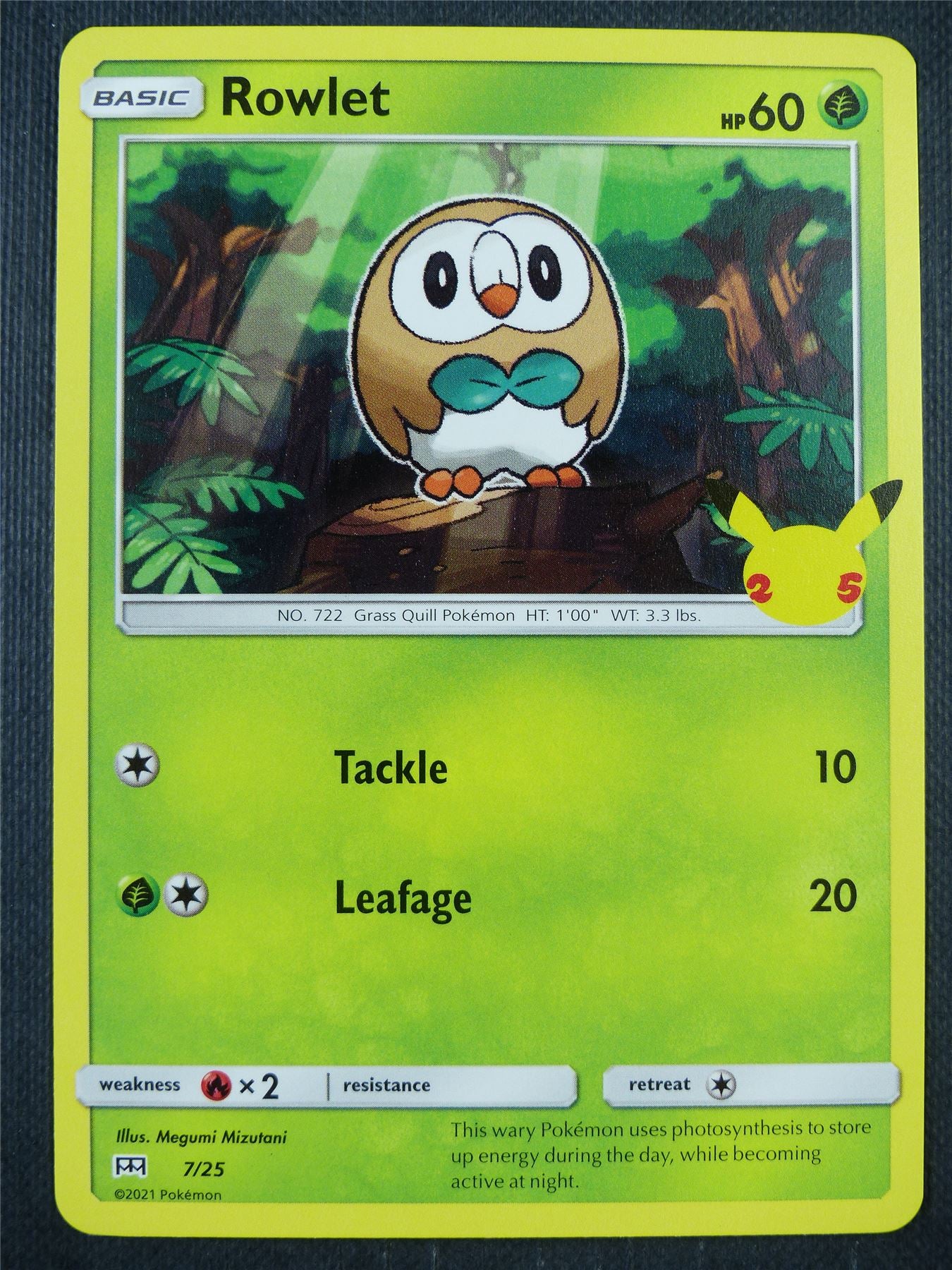 Rowlet 7/25 - Pokemon Card #8WY