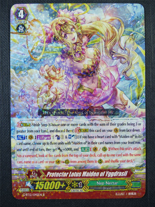 Protector Lotus Maiden of Yggdrasil G-BT12 R - Vanguard Card #7YY