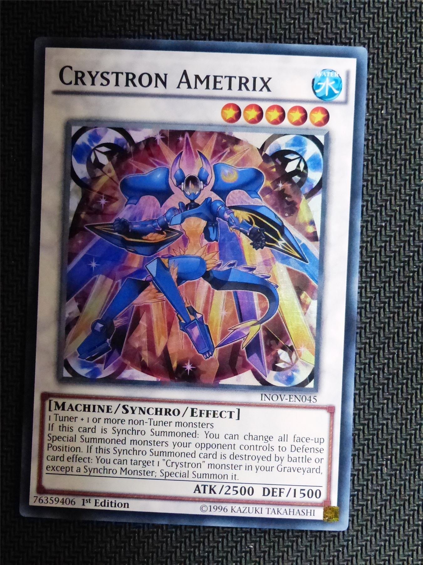 Crytron Ametrix - INOV - Super Rare - Yugioh Card # 1G100