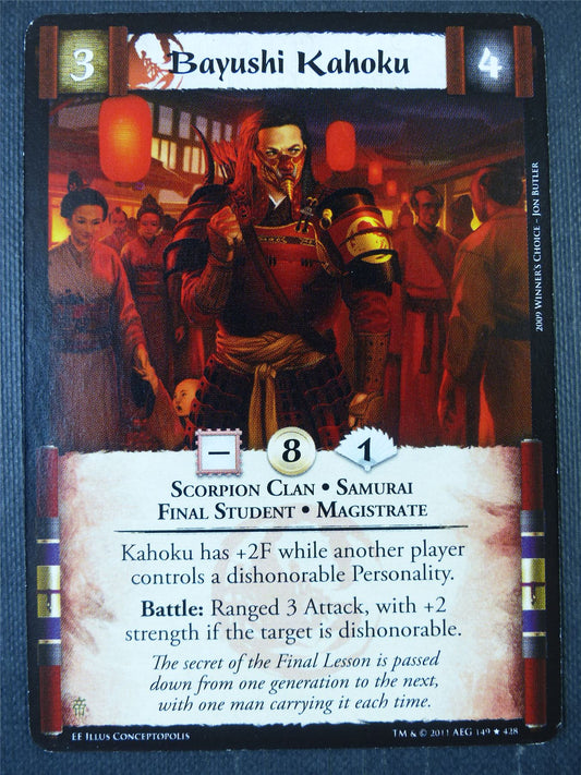 Bayushi Kahoku - L5R Card #2AR