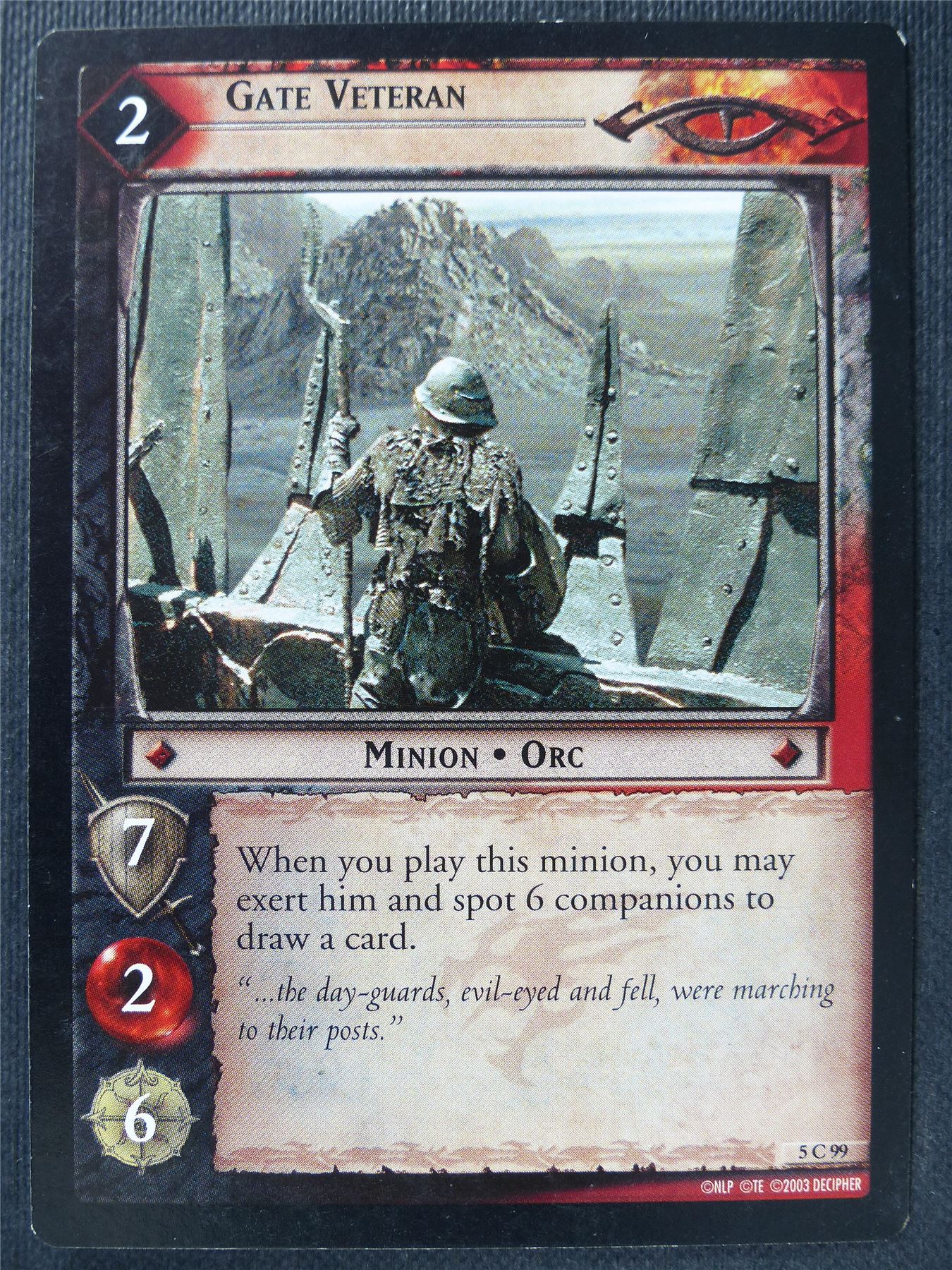 Gate Veteran 5 C 99 - LotR Card #3I3