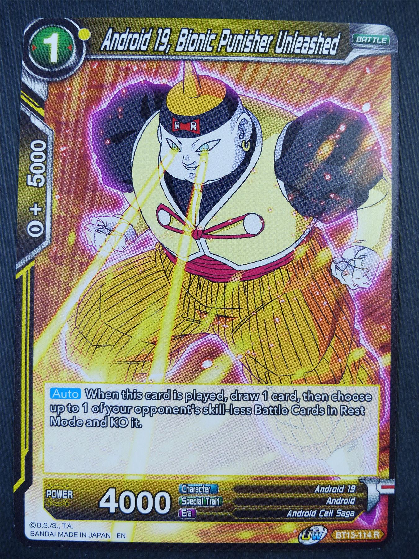 Android 19 Bionic Punisher Unleashed BT13 R - Dragon Bal Super Card #91A