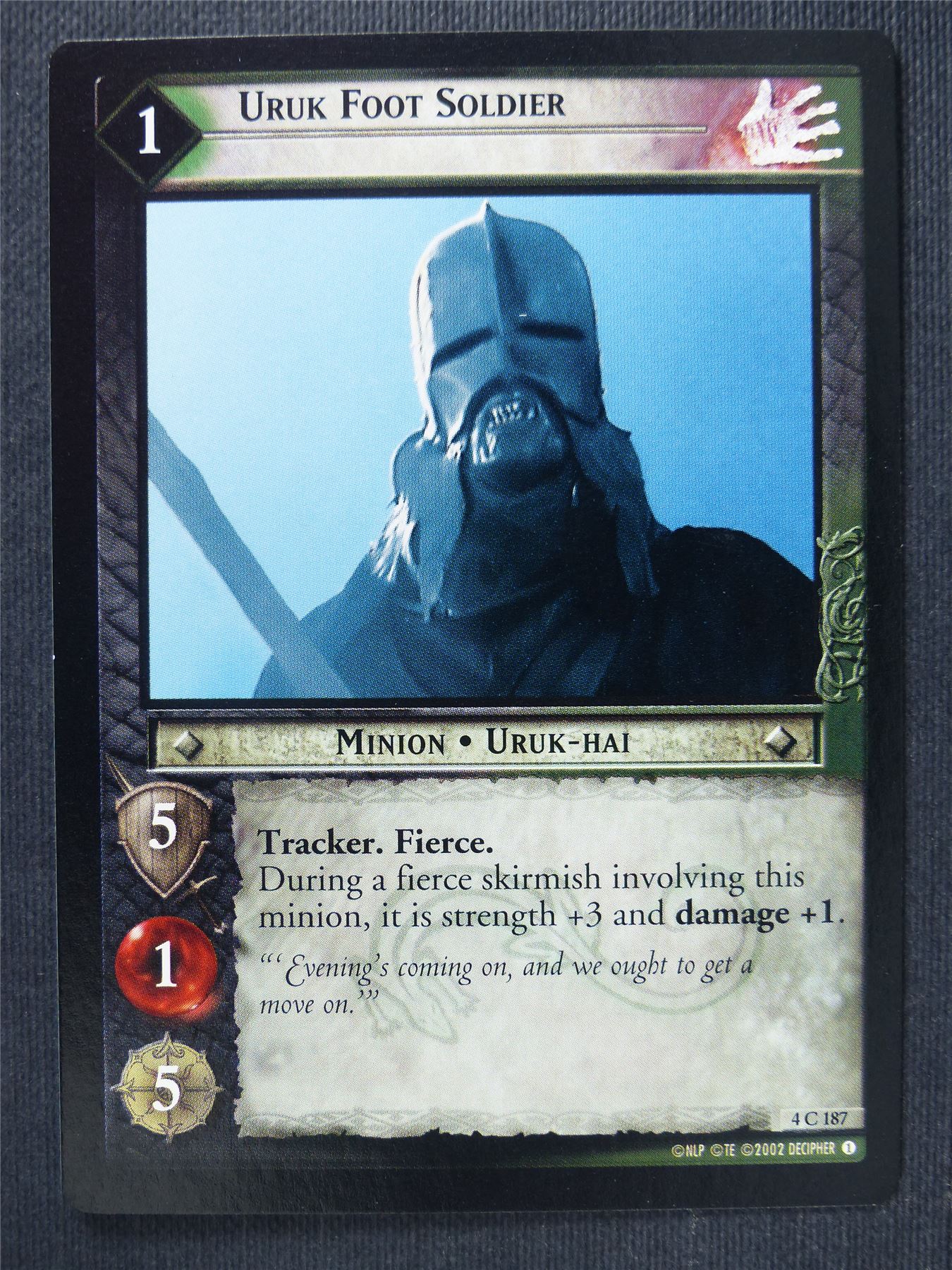 Uruk Foot Soldier 4 C 187 - LotR Cards #3OH