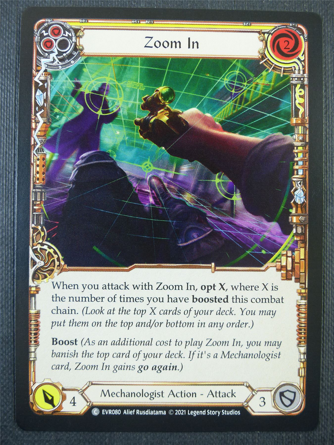 Zoom In Yellow - 1st ed Everfest - Flesh & Blood Card #6E7