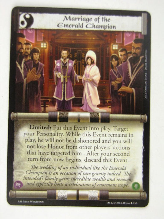 L5R Cards: Aftermath: MARRIAGE OF THE EMERALD CHAMPION # 14H61