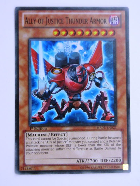 Yugioh Cards: ALLY OF JUSTICE THUNDER ARMOR HA02 SUPER RARE # 31A37