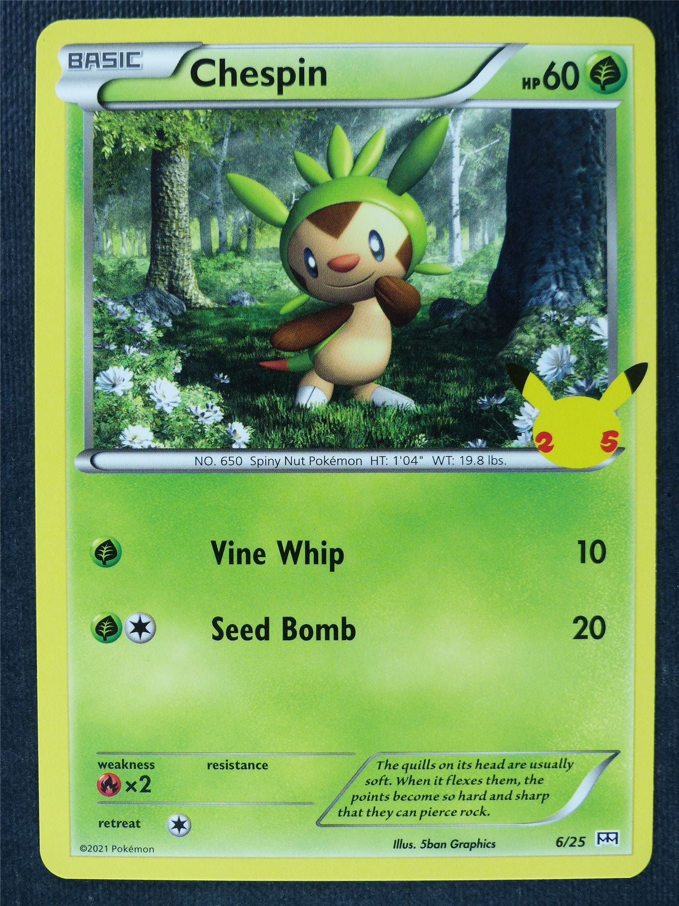 Chespin 6/25 McDonalds Card - Pokemon Cards #C