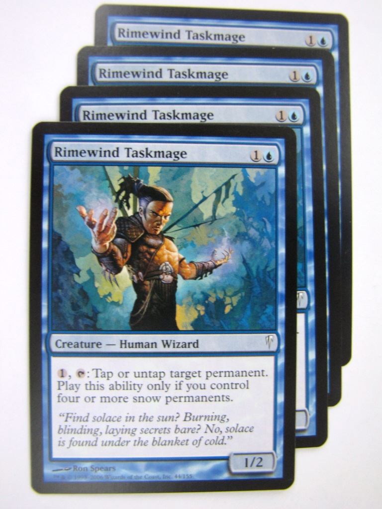 MTG Magic Played Cards: RIMEWIND TASKMAGE x4 # 7J98