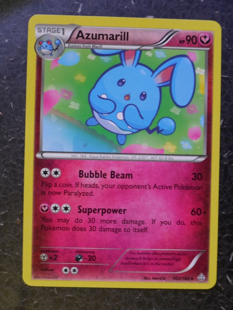 Pokemon Cards: AZUMARILL 103/160 RARE # 5I100