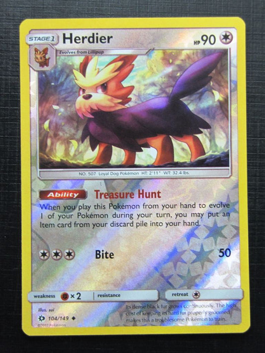 Pokemon Cards: HERDIER 104/149 REVERSE HOLO # 25A18