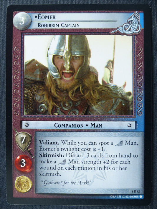 Eomer 6 R 92 - LotR Card #49K