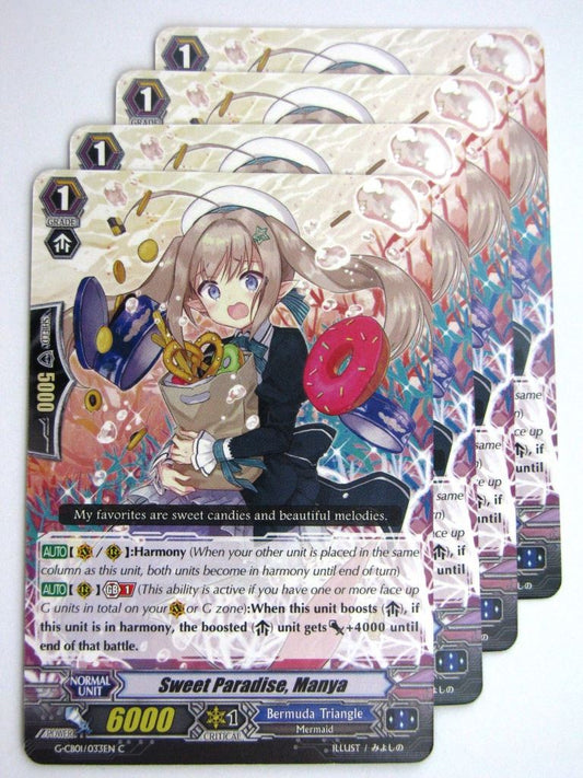 Vanguard Cards: SWEET PARADISE, MANYA G-CB01 x4 # 36H83