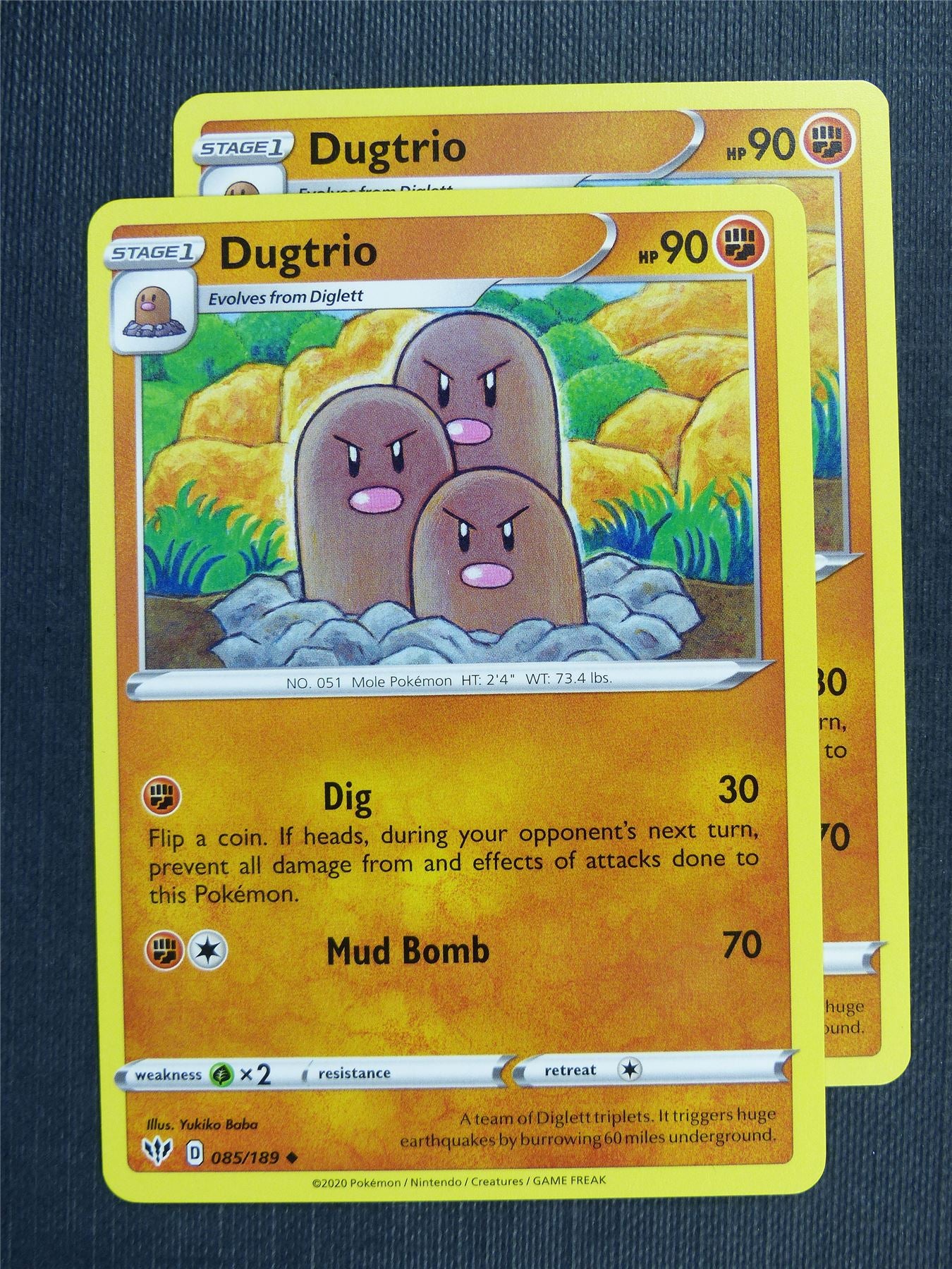 Dugtrio 085/189 x2  - DAA - Pokemon Card #3DU