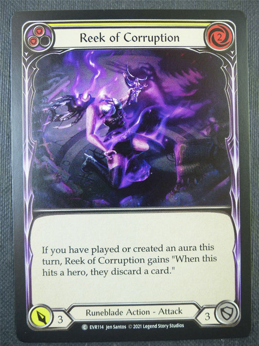 Reek of Corruption Yellow Foil - 1st ed Everfest - Flesh & Blood Card #6J3