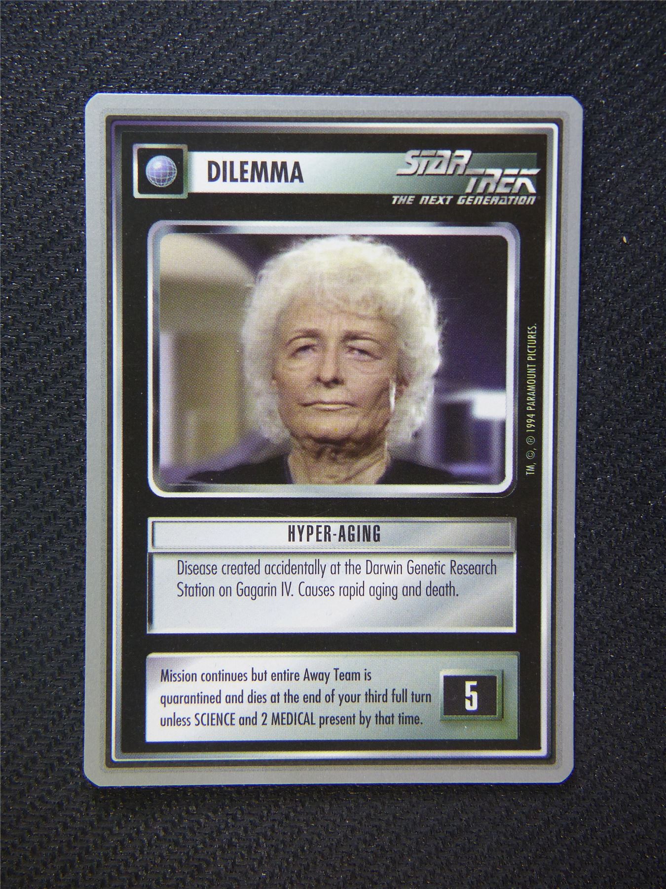 Dilemma Hyper Aging - Star Trek Silver Border Card Decipher #2DX