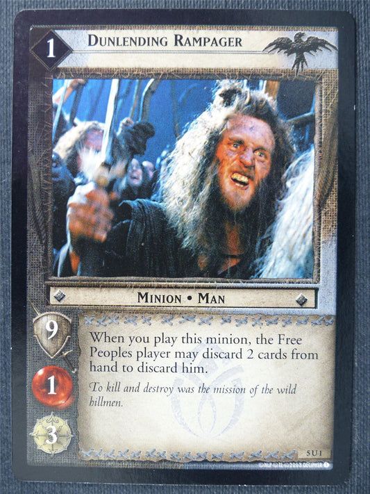 Dunlending Rampager 5 U 1 - LotR Cards #323