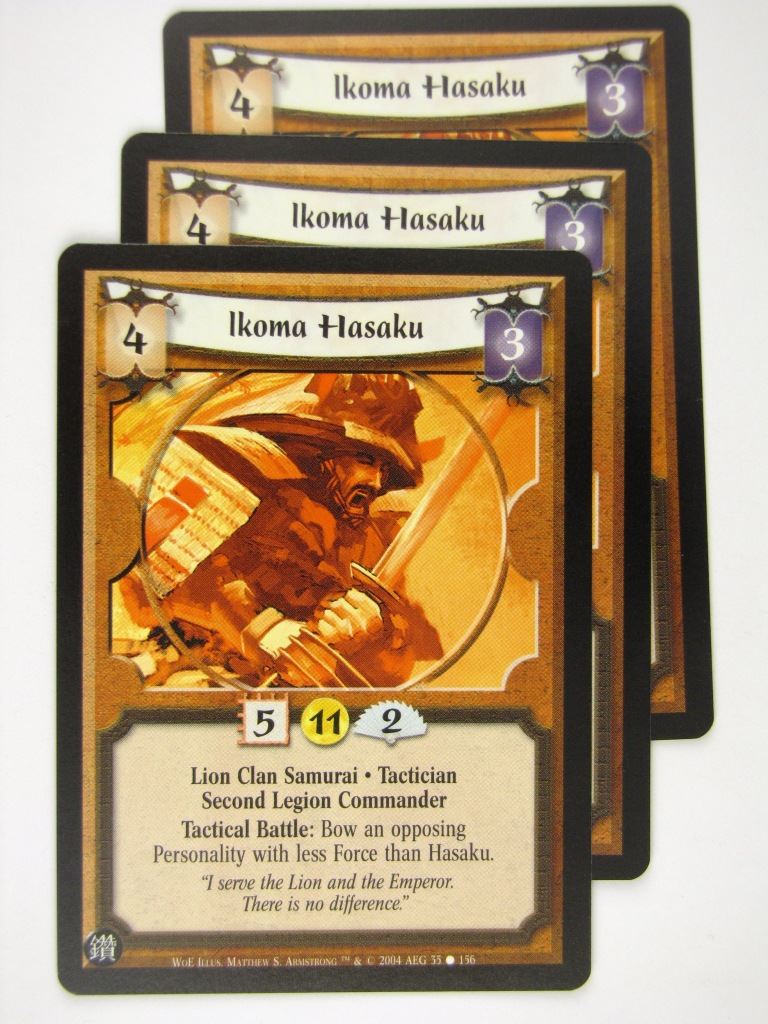 Vintage L5R Cards: IKOMA HASAKU x3 # 16J16