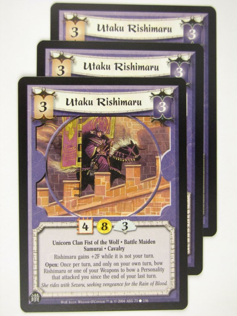 Vintage L5R Cards: UTAKU RISHIMARU x3 # 16J20