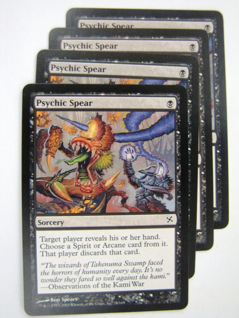 MTG Magic Played Cards: PSYCHIC SPEAR x4 # 8A44