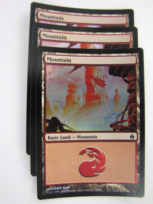 MTG Magic Cards: FOIL Premium: MOUNTAIN 31/34 x3 # 6B12