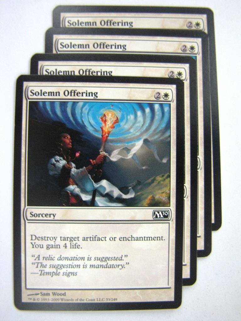 MTG Magic Played Cards: SOLEMN OFFERING x4 # 8B1