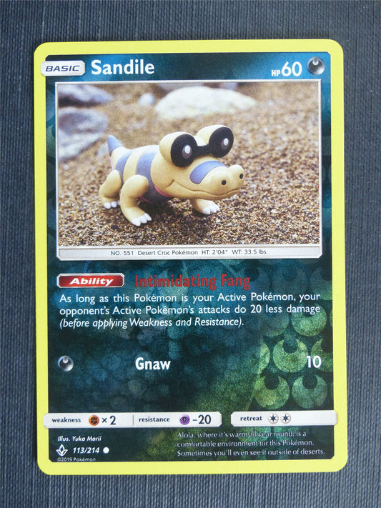 Sandile 113/214 Reverse Holo - Pokemon Cards #1T9