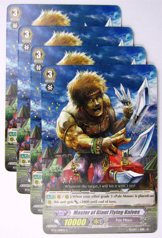 Cardfight!! Vanguard - Master of Giant Flying Knives BT12/089EN x4