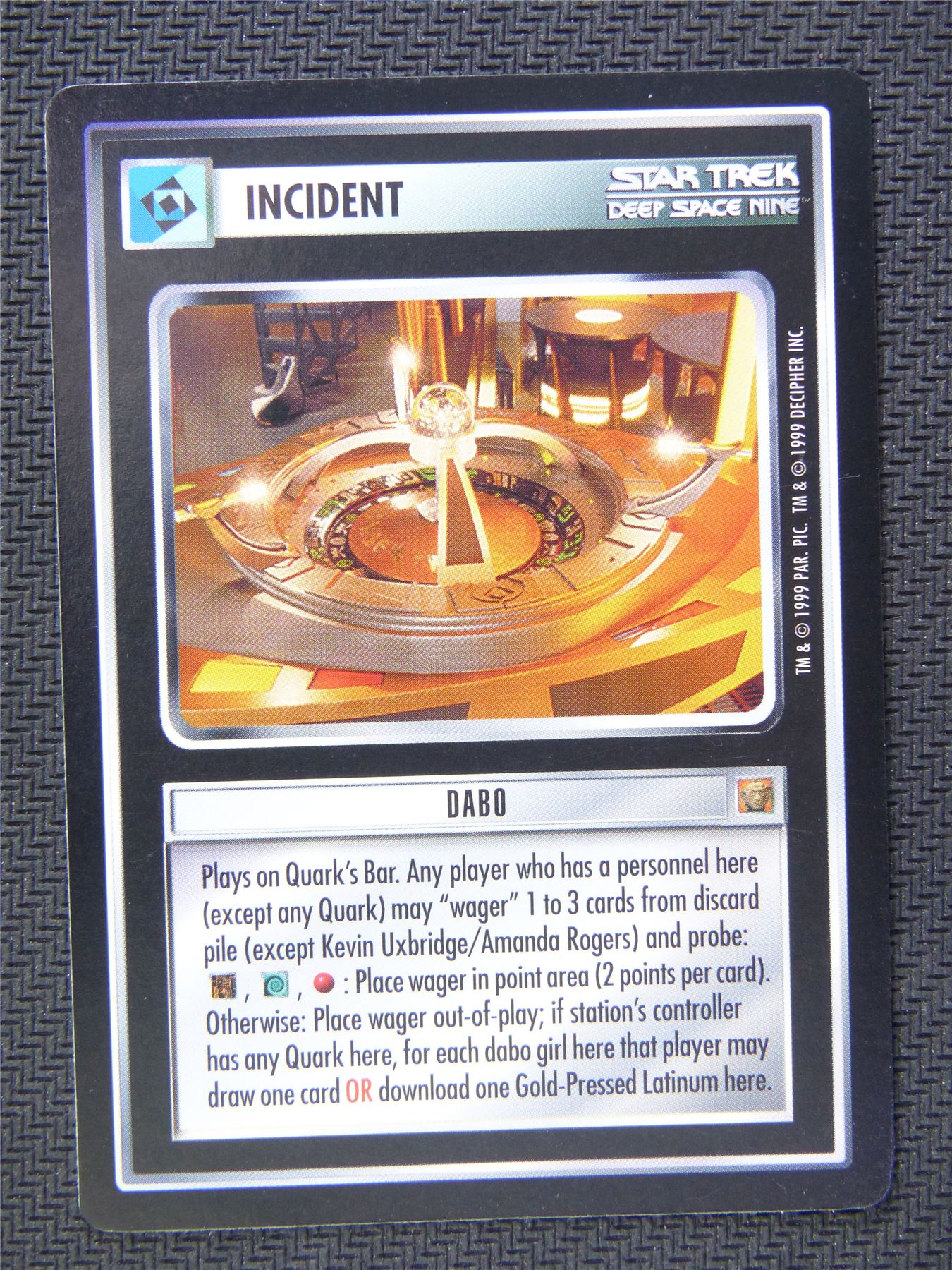 Incident Dabo - Star Trek CCG Deep Space Nine #59J