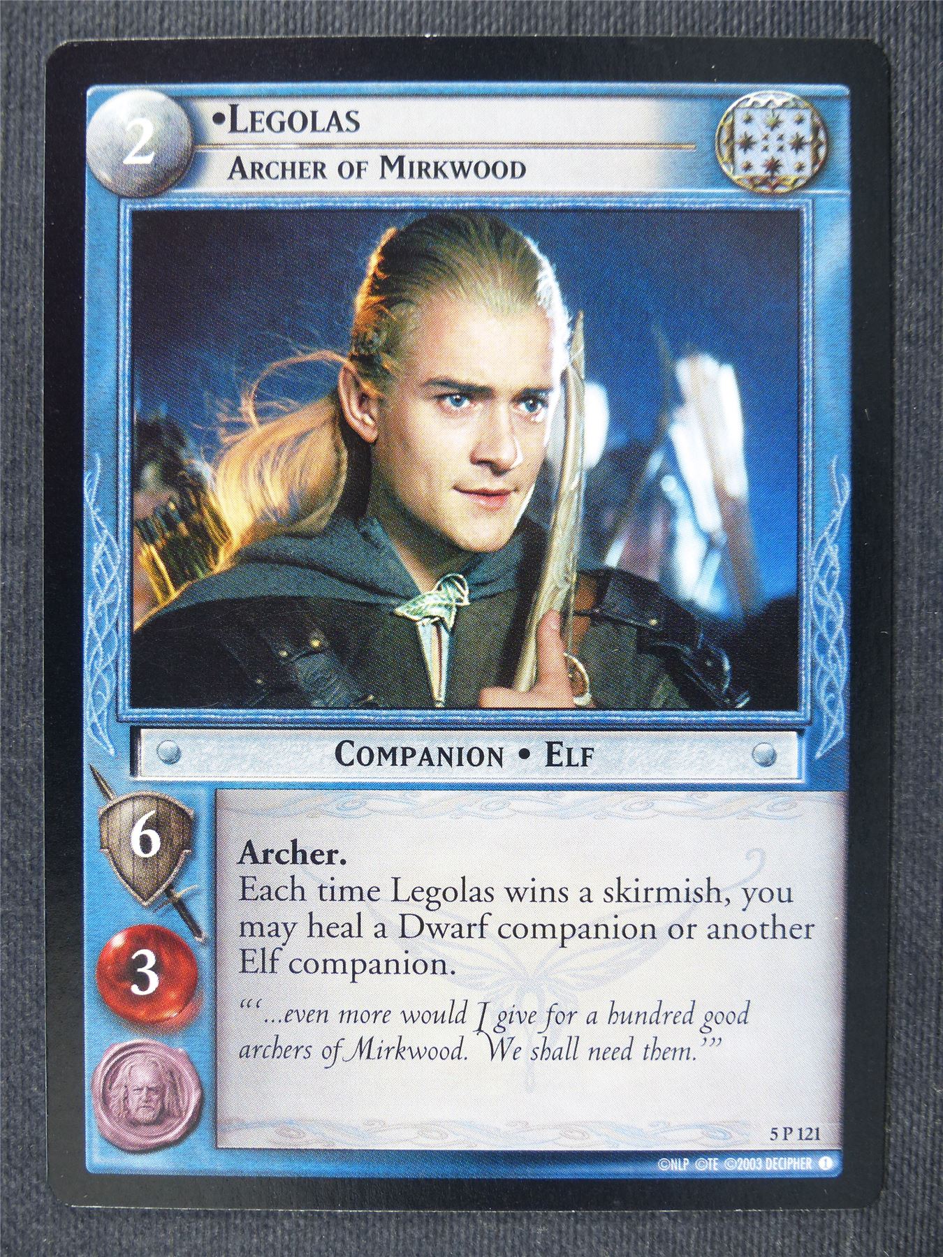 Legolas 5 P 121 - LotrR Cards #3DD