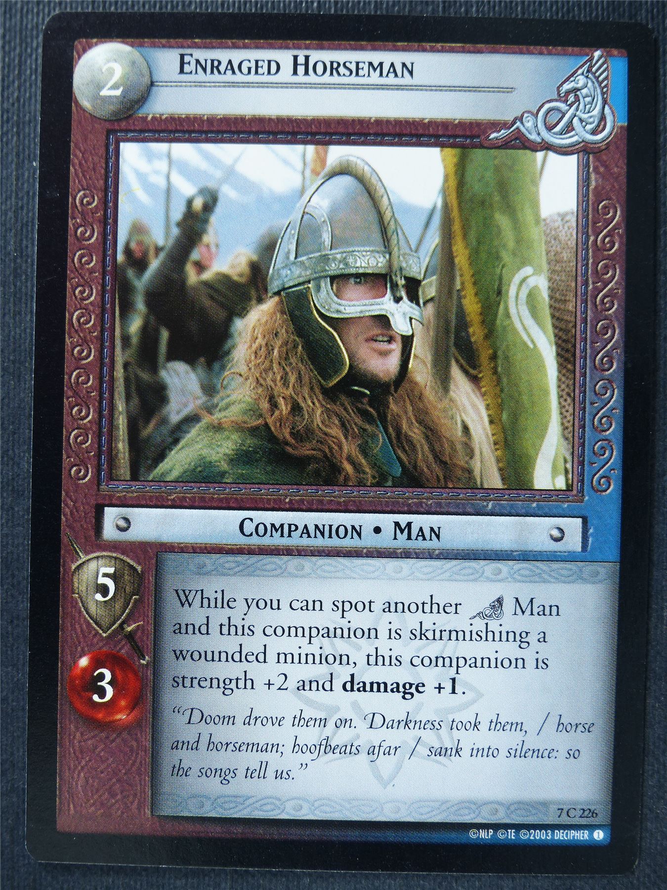 Enraged Horseman 7 C 226 - LotR Card #3HG