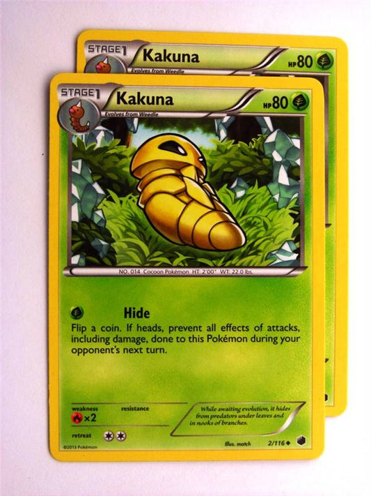 Pokemon CCG: KAKUNA 2/116 x2 :Plasma Freeze