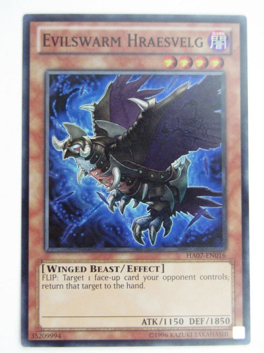 Yugioh Played Cards: EVILSWARM HRAESVELG HA07 SUPER RARE # 29H2