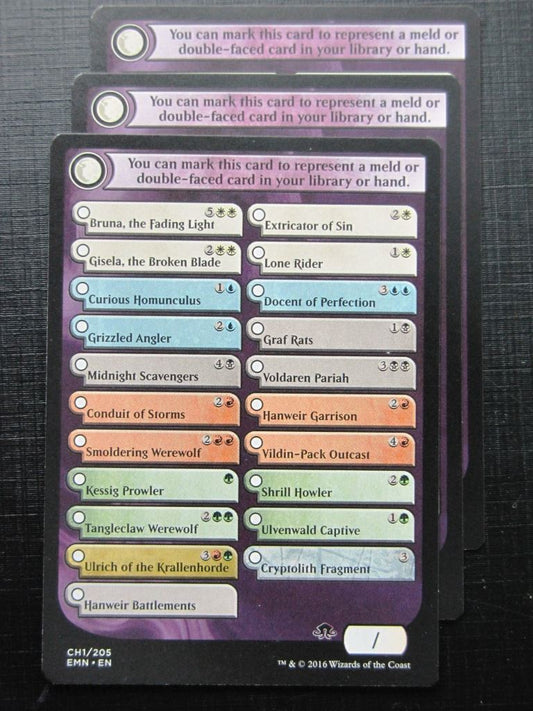 MTG Magic Token Cards: ELDRITCH MOON CHECKLIST x3 # 18A31