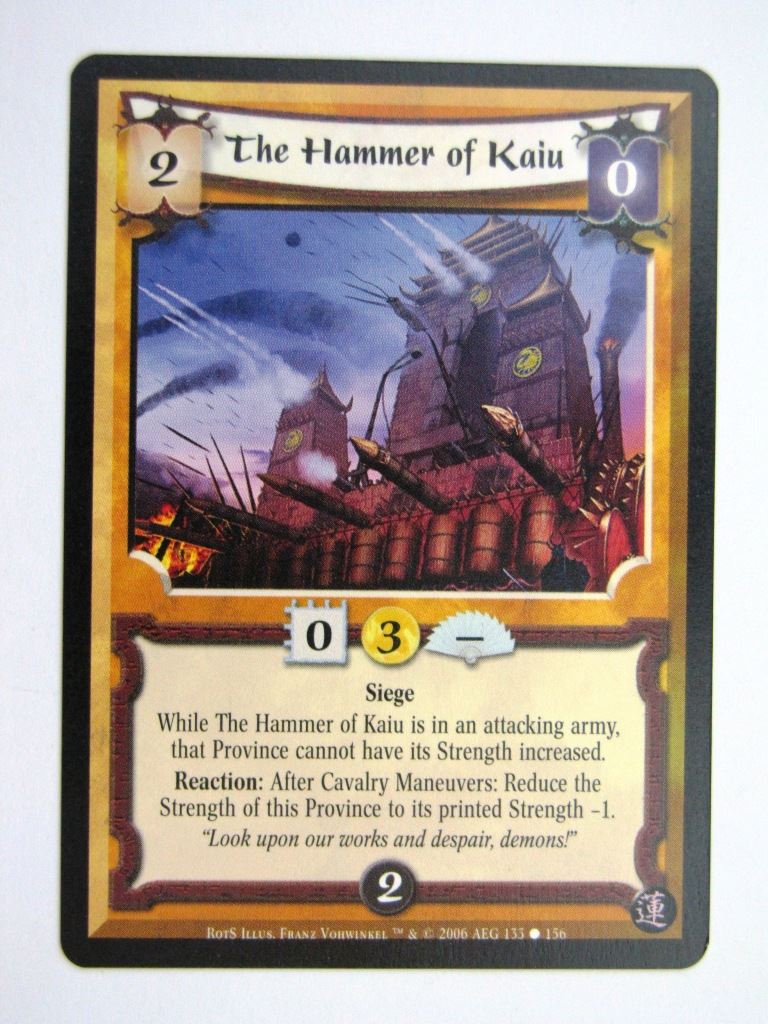 Vintage L5R Cards: THE HAMMER OF KAIU # 27H25