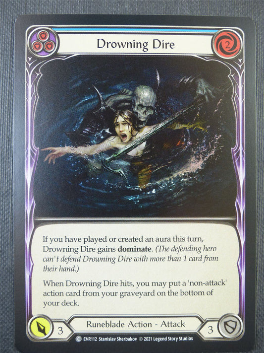 Drowning Dire Blue Foil - 1st ed Everfest - Flesh & Blood Card #6IX