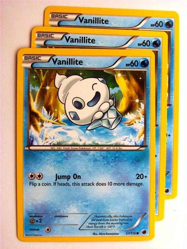 Pokemon CCG: VANILLITE 27/116 x3 :Plasma Freeze