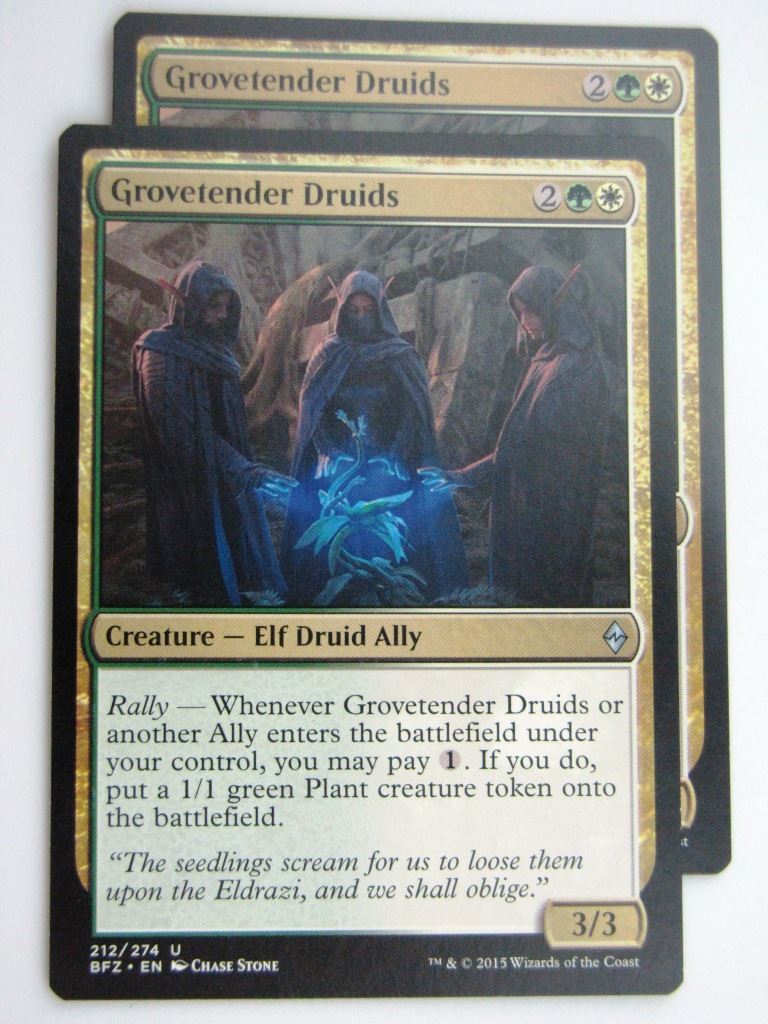 MTG Cards: BATTLE FOR ZENDIKAR: GROVETENDER DRUIDS x2 # 37B47