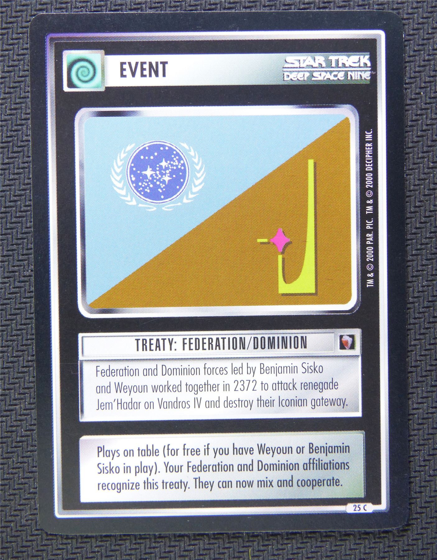 Event Treaty Federation Dominion - Star Trek CCG Deep Space Nine #55J